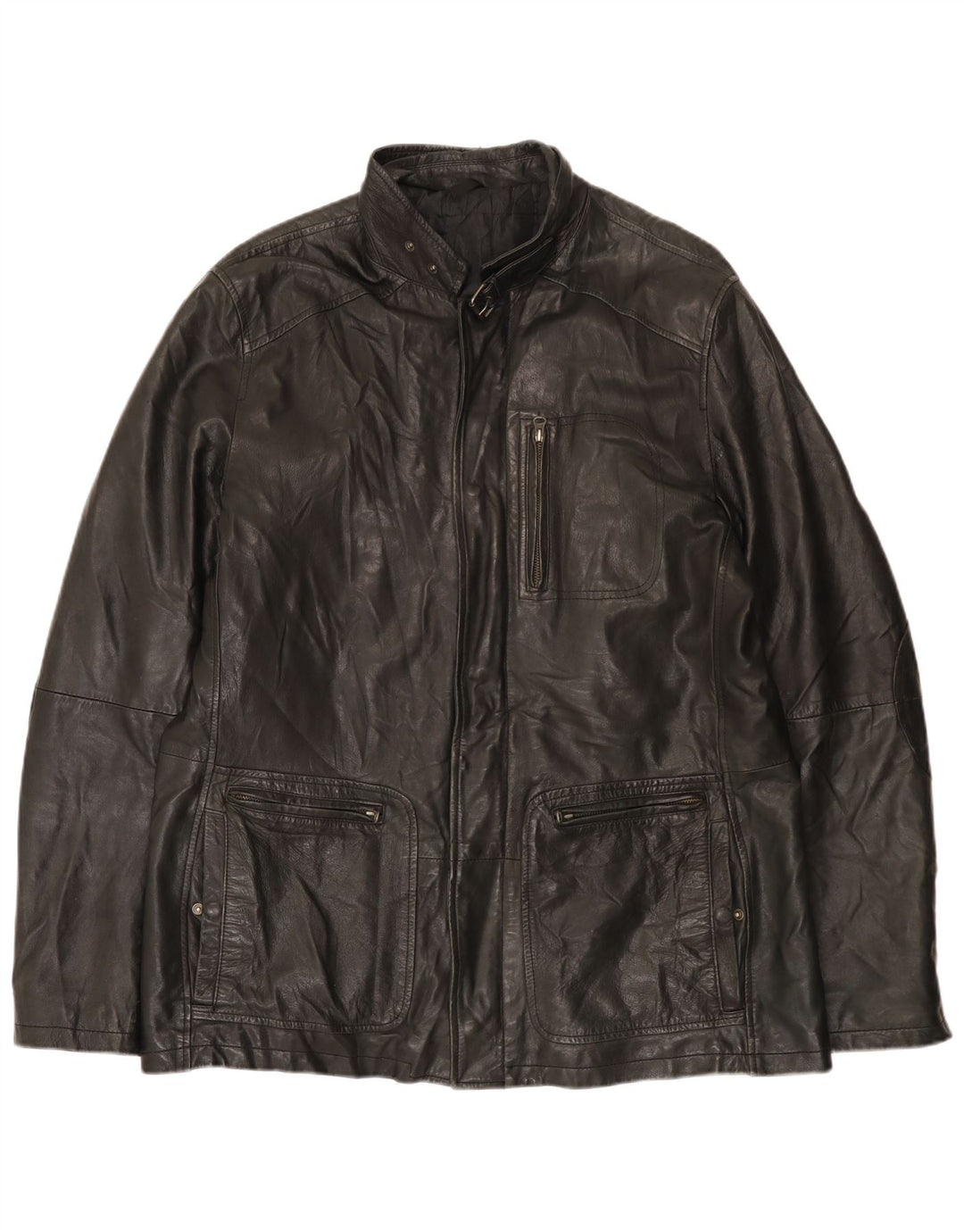 Vintage Mens Leather Jacket UK 42 XL Black