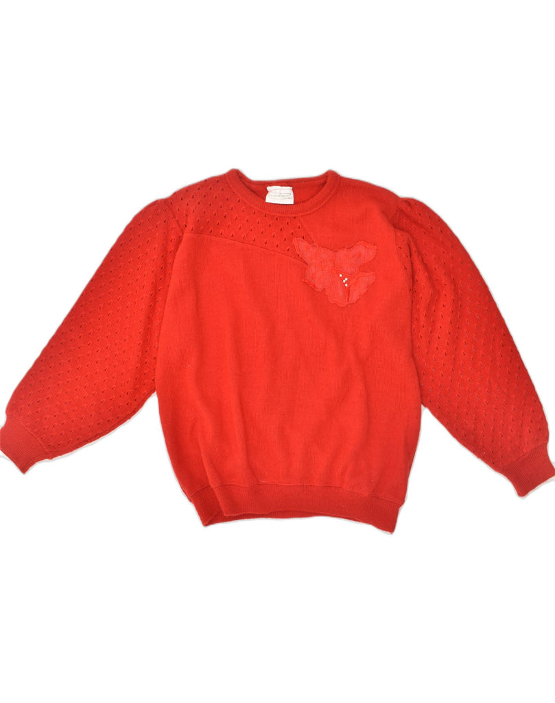 VINTAGE Womens Crew Neck Jumper Sweater UK 20 2XL Red Wool | Vintage Vintage | Thrift | Second-Hand Vintage | Used Clothing | Messina Hembry 