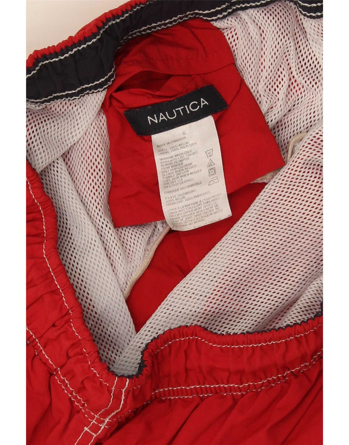 Nautica Mens Swimming Shorts Medium  Red Nylon