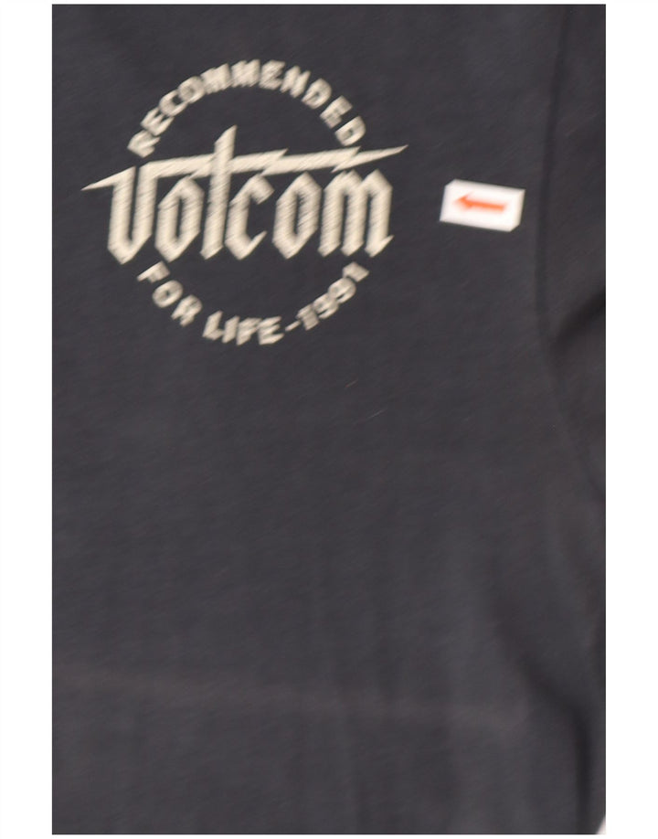 Volcom Mens Modern Fit Graphic T-Shirt Top Small Navy Blue Cotton