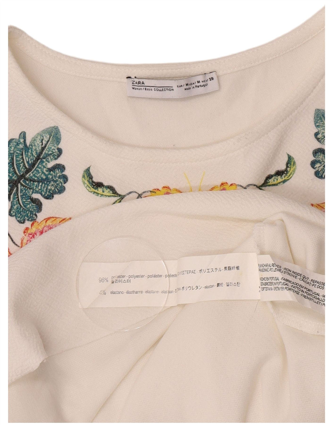 Zara Womens Shift Dress UK 14 Medium White Floral Polyester