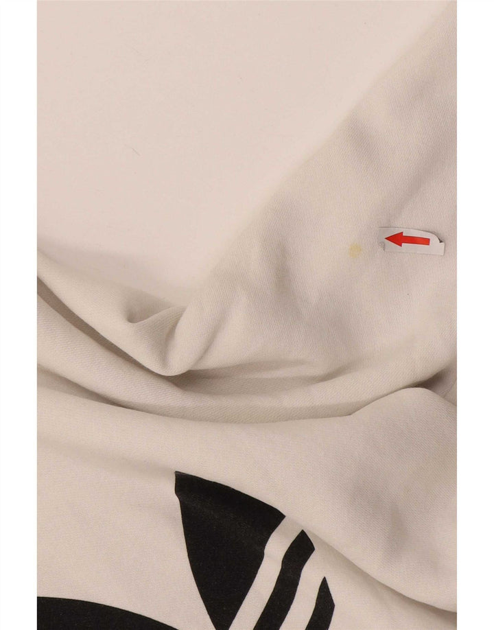 Adidas Mens Graphic Sweatshirt Jumper Small White Cotton