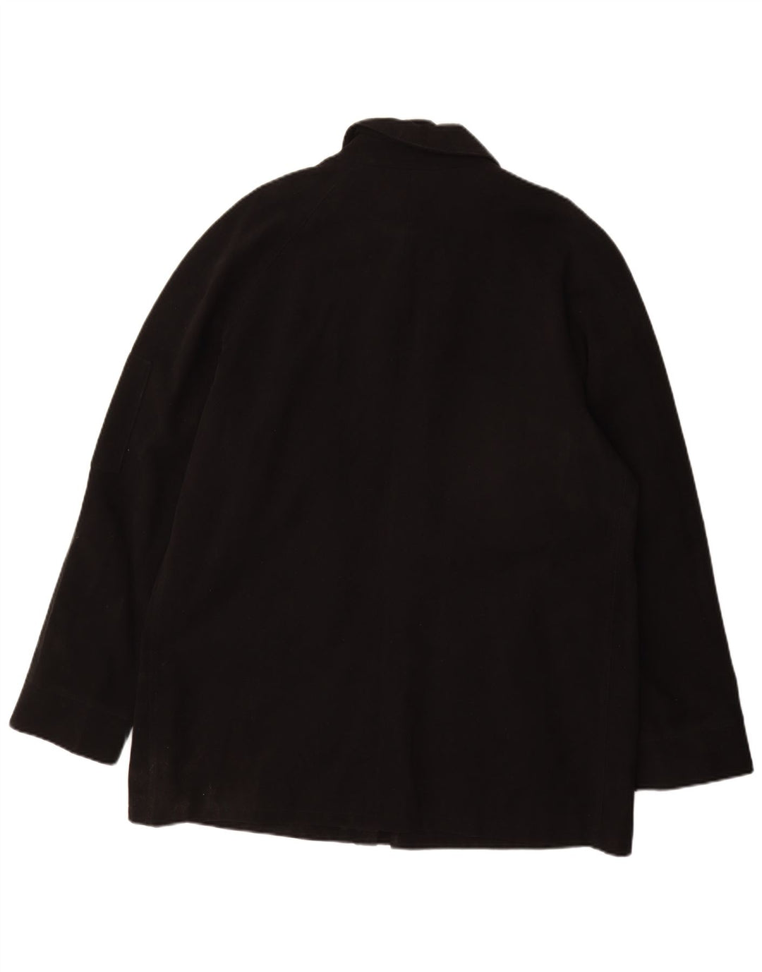 Jaeger Mens Overcoat UK 42 XL Black Cotton