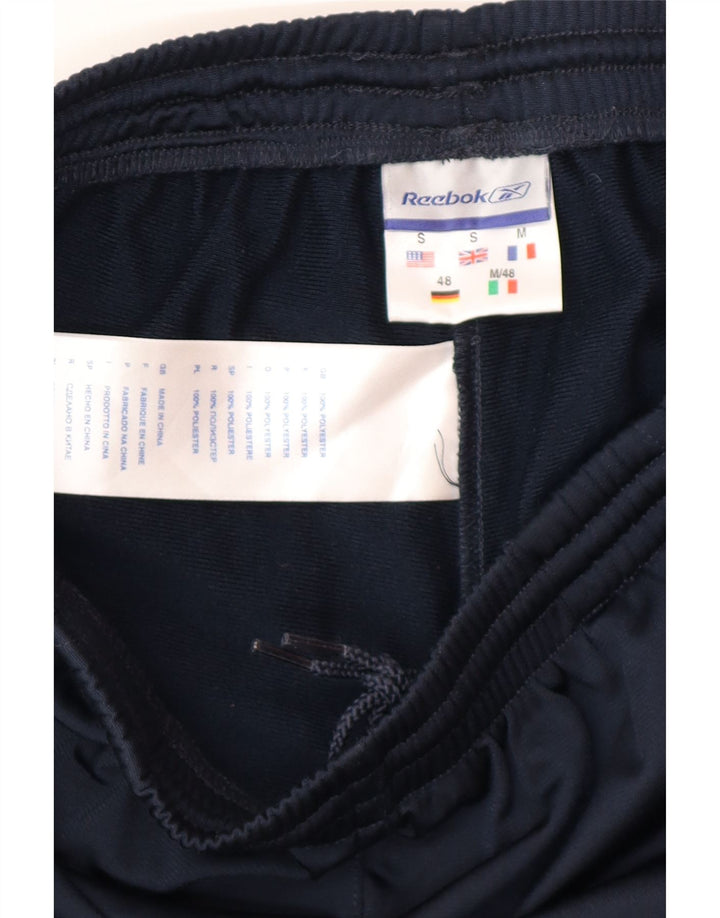Reebok Mens Tracksuit Trousers Small  Navy Blue Colourblock Polyester