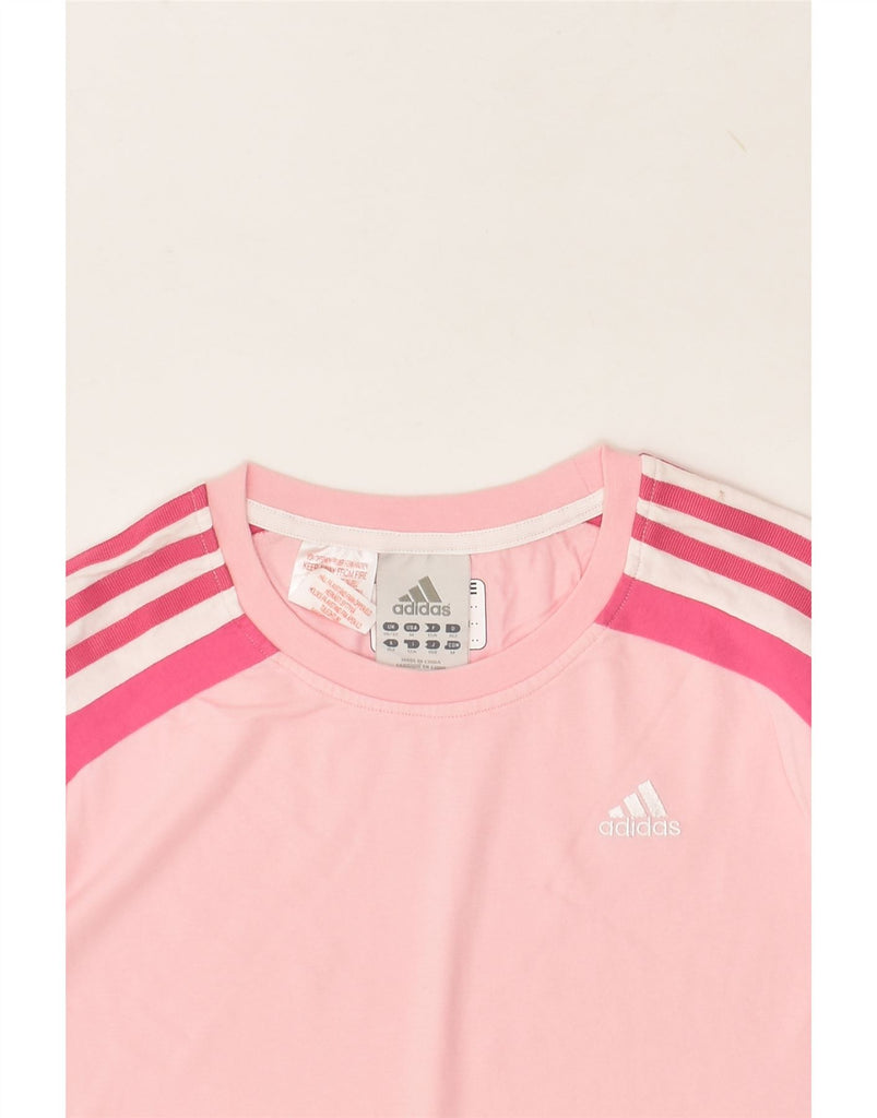 ADIDAS Girls T-Shirt Top 11-12 Years Large Pink Colourblock Cotton | Vintage Adidas | Thrift | Second-Hand Adidas | Used Clothing | Messina Hembry 