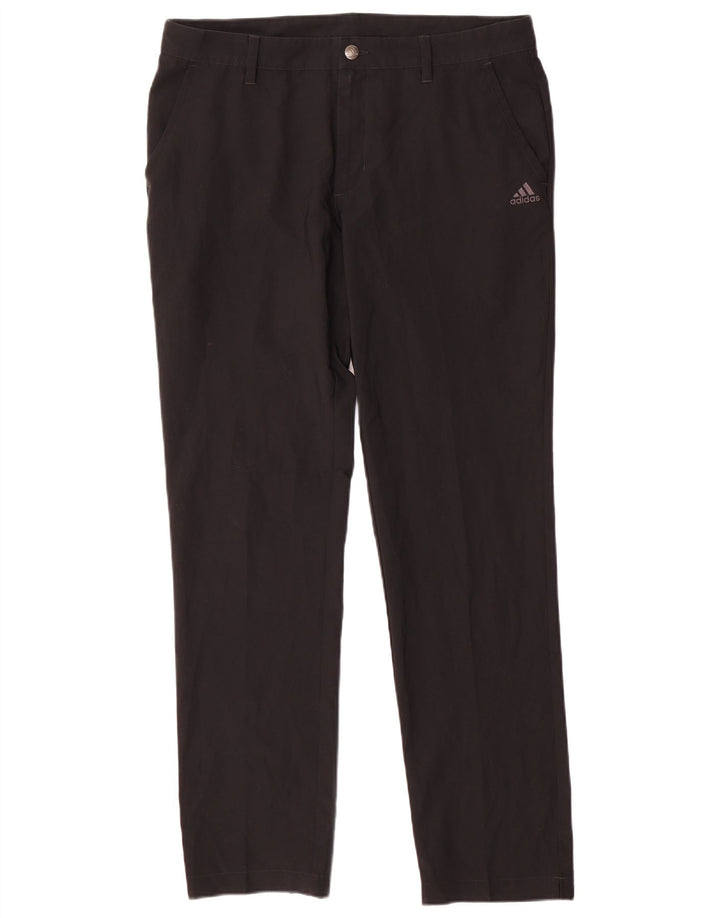 Adidas Mens Slim Chino Trousers W34 L32 Black Polyester