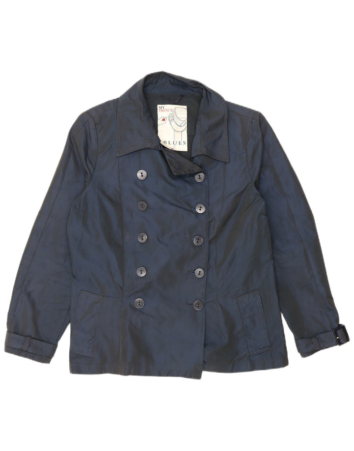 i Blues Womens Short Double Breasted Pea Coat UK 12 Medium Navy Blue