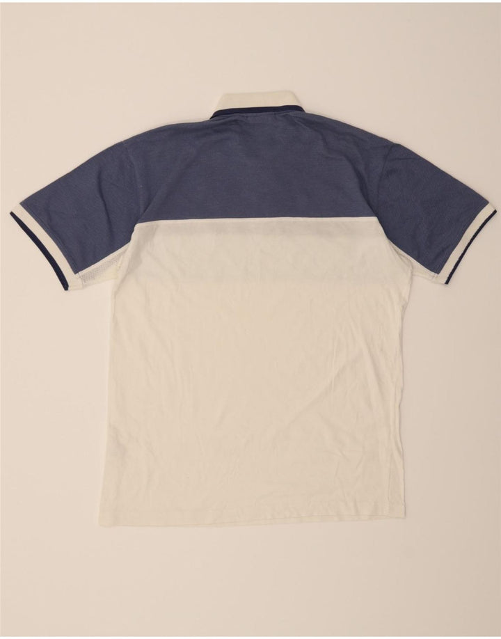 ASICS Mens Polo Shirt Large White Colourblock Cotton Vintage Asics and Second-Hand Asics from Messina Hembry 