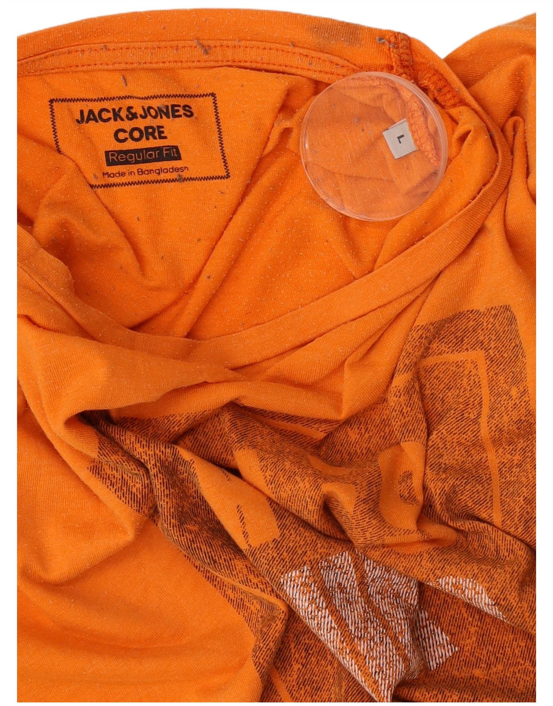 Jack & Jones Mens Regular Fit Graphic T-Shirt Top Large Orange