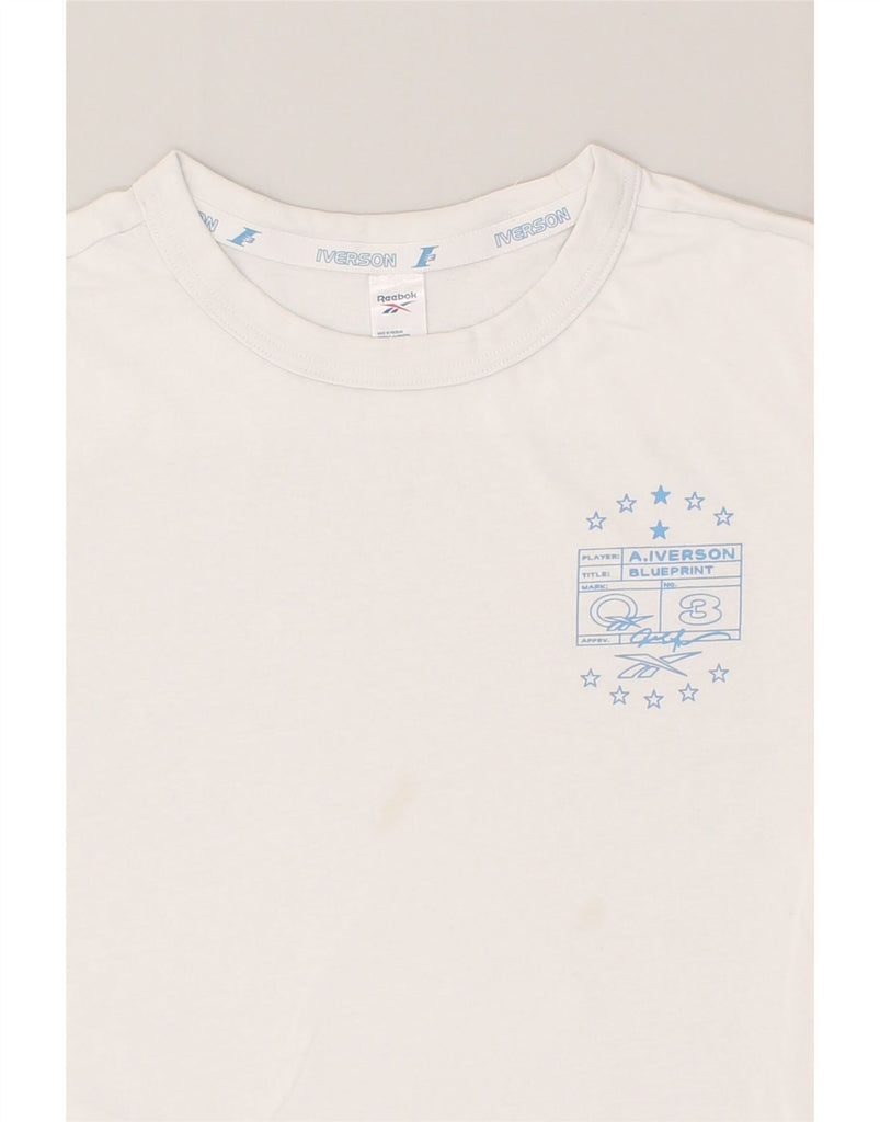 REEBOK Mens Graphic T-Shirt Top Medium White Cotton | Vintage Reebok | Thrift | Second-Hand Reebok | Used Clothing | Messina Hembry 