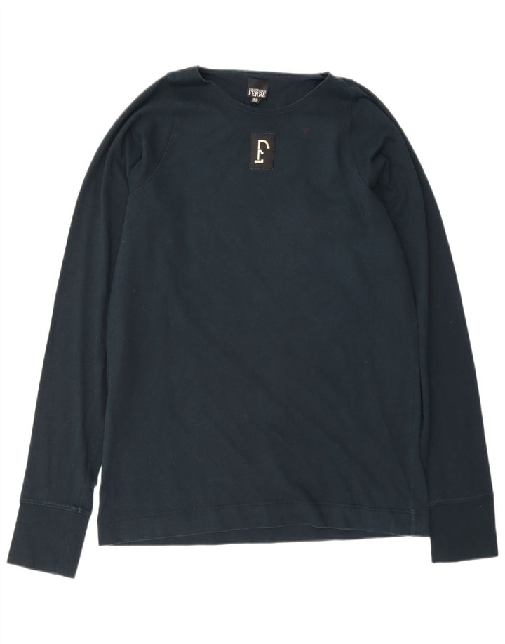 Gianfranco Ferre Mens Graphic Top Long Sleeve IT 50 Medium Navy Blue