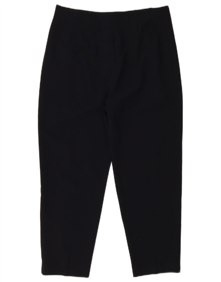 Marks & Spencer Womens Cropped Trousers UK 12 Medium W28 L23 Navy Blue