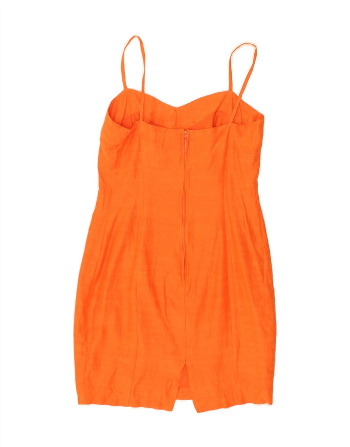 VINTAGE Womens Sheath Dress IT 44 Medium Orange Viscose | Vintage Vintage | Thrift | Second-Hand Vintage | Used Clothing | Messina Hembry 
