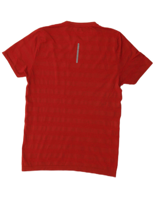 ASICS Mens T-Shirt Top Medium Red Striped