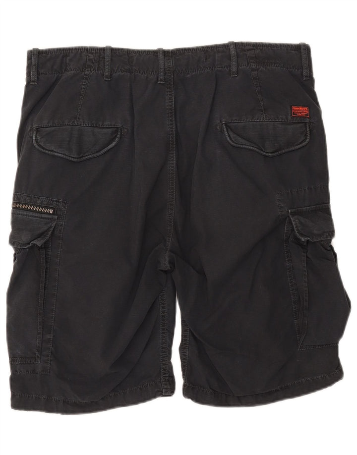 Superdry Mens Cargo Shorts W34 Large Black Cotton
