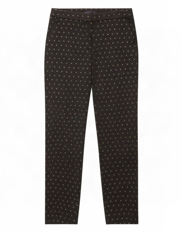 Marks & Spencer Womens Chino Trousers UK 12 Medium W32 L28 Black Geometric