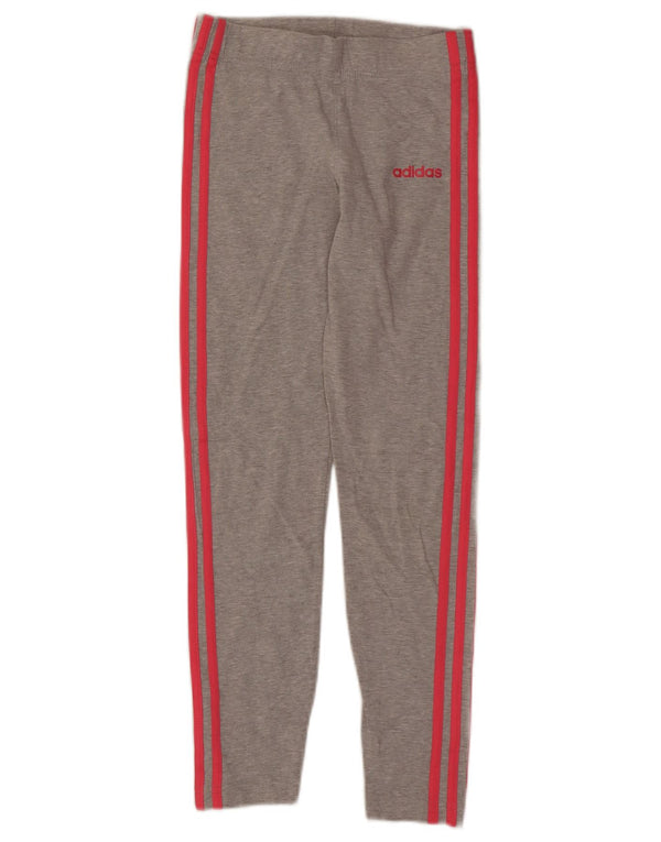 Adidas Girls Leggings 12-13 Years Grey Cotton