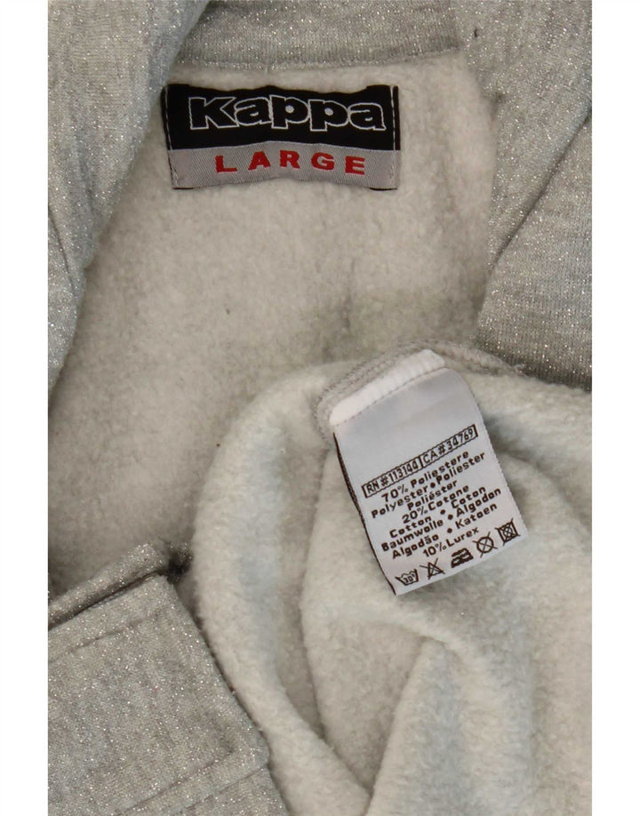 Kappa Womens Tracksuit Top Jacket UK 14 Large Grey Polyester