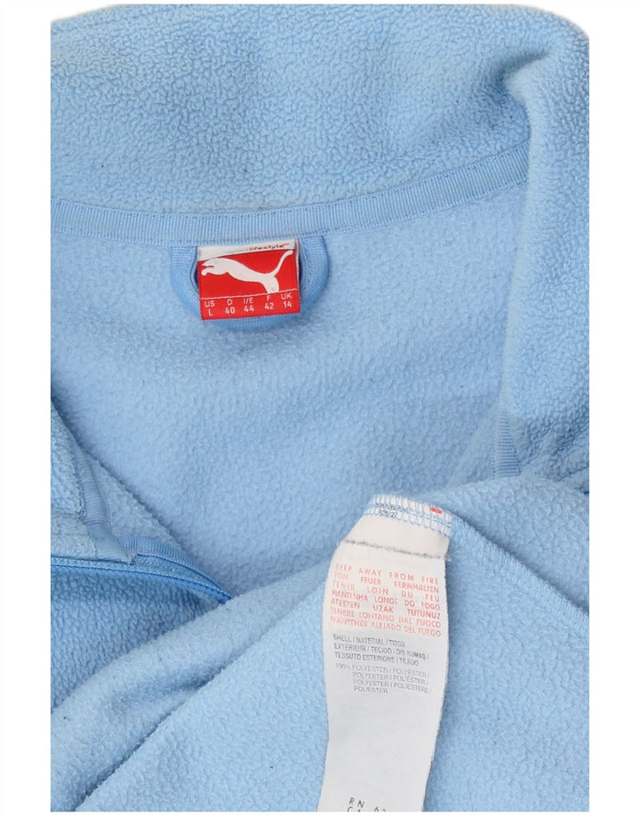 Puma Womens Fleece Jacket UK 14 Medium Blue Polyester