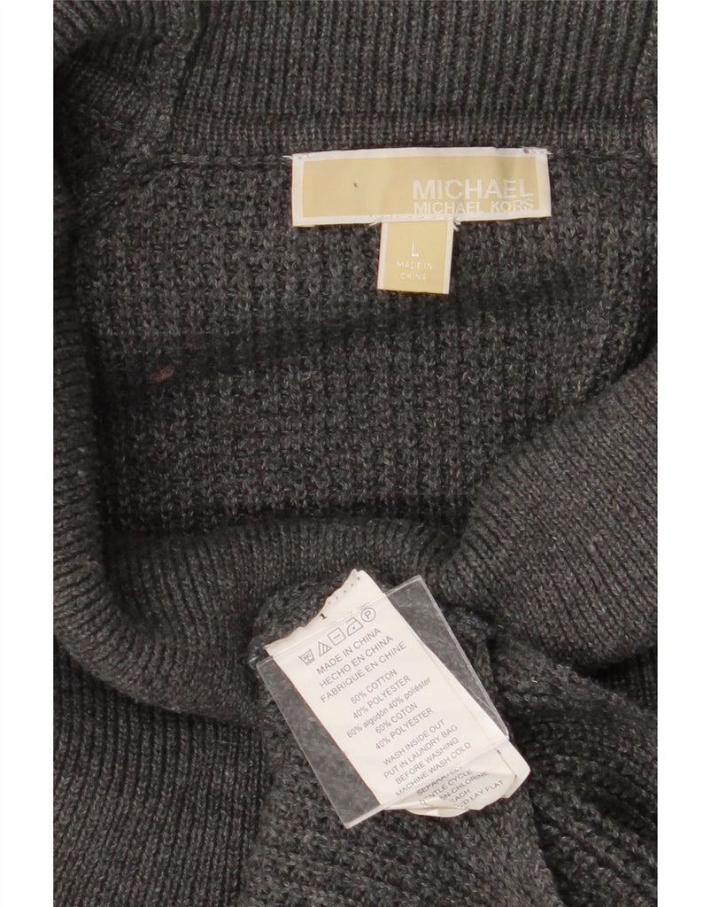 MICHAEL KORS Womens Roll Neck Jumper Sweater UK 16 Large Grey Cotton Vintage Michael Kors and Second-Hand Michael Kors from Messina Hembry 