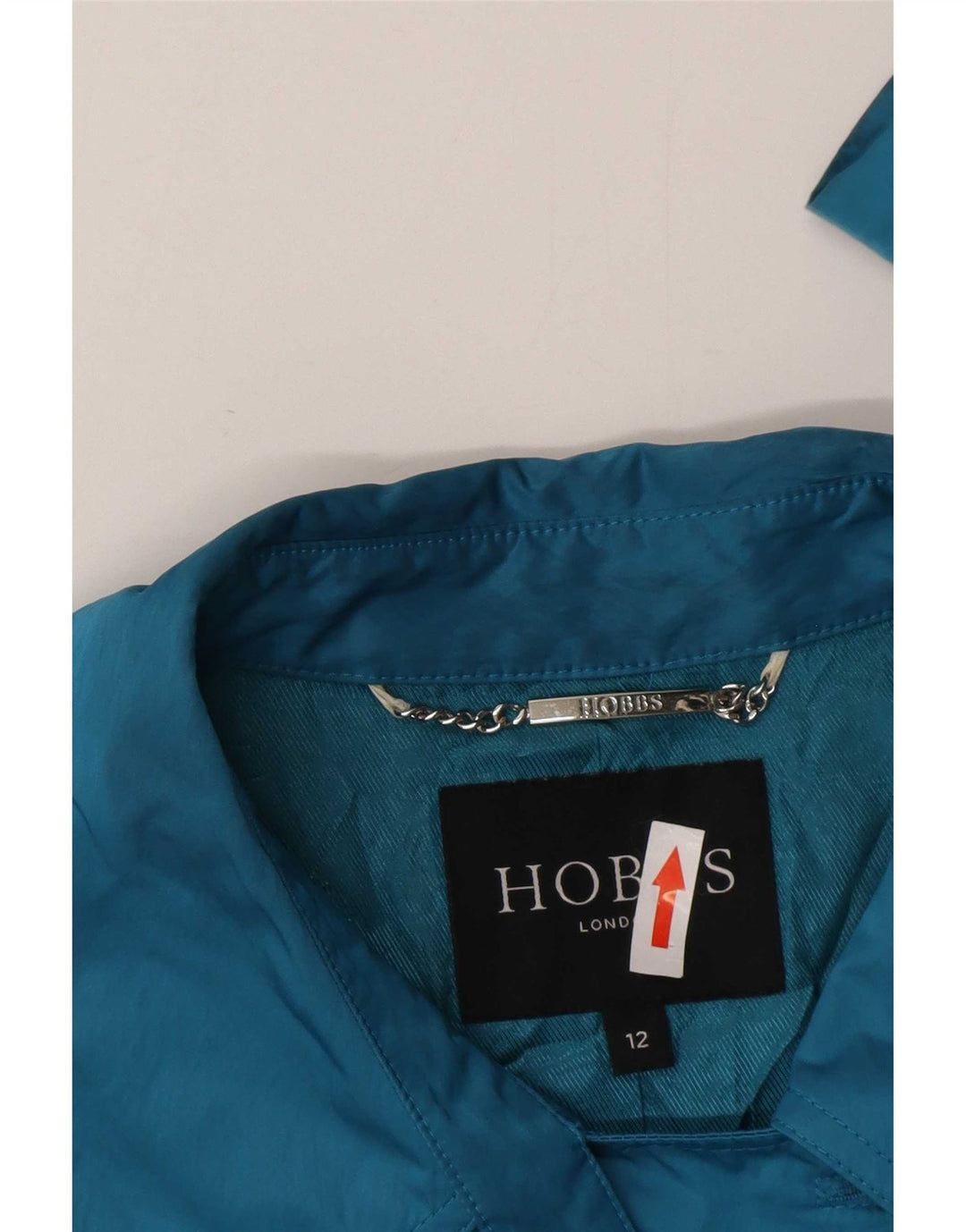 Hobbs Womens Short Double Breasted Trench Coat UK 12 Medium Blue Polyester