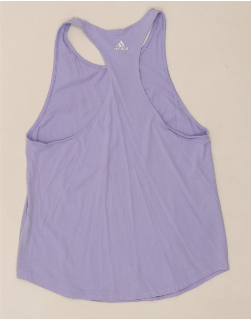 ADIDAS Womens Graphic Vest Top UK 12 Medium Purple Polyester Vintage Adidas and Second-Hand Adidas from Messina Hembry 