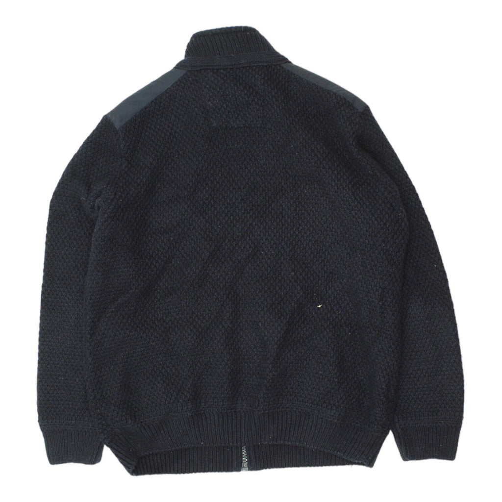 Impulso Mens Navy Full Zip Knit Jumper | Vintage High End Designer Jacket VTG | Vintage Messina Hembry | Thrift | Second-Hand Messina Hembry | Used Clothing | Messina Hembry 