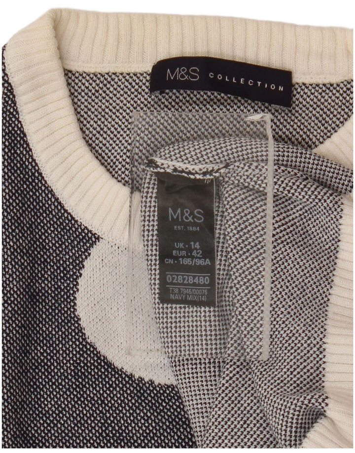 Marks & Spencer Womens Crew Neck Jumper Sweater UK 14 Medium Navy Blue