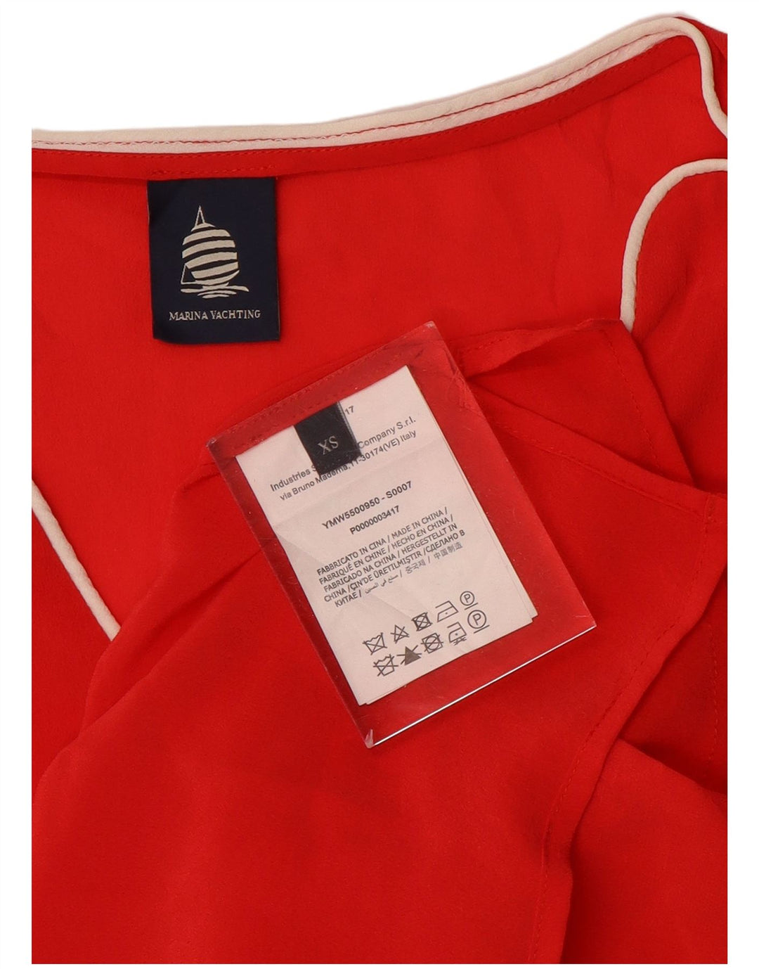 Marina Yachting Womens Oversized Blouse Top UK 6 XS Red Silk