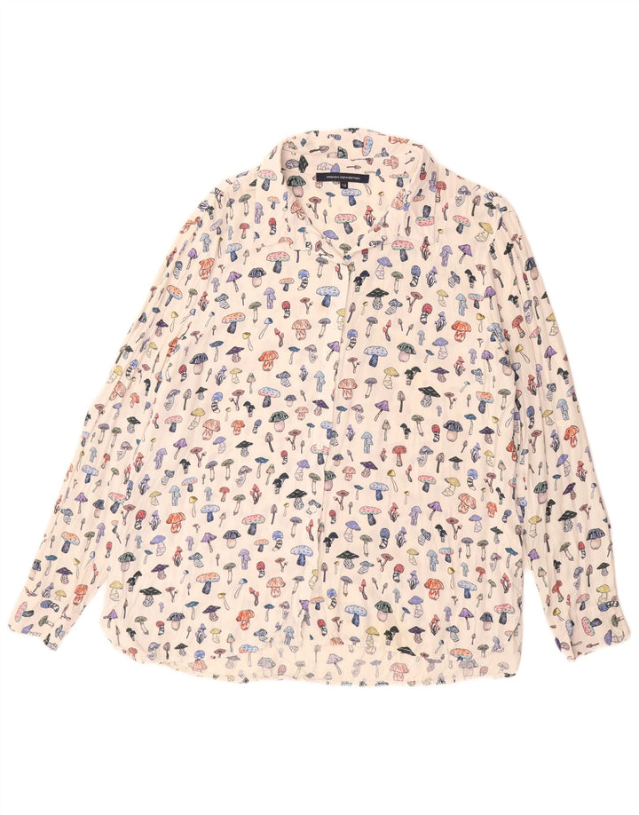 French Connection Womens Abstract Pattern Shirt Blouse UK 14 Large White