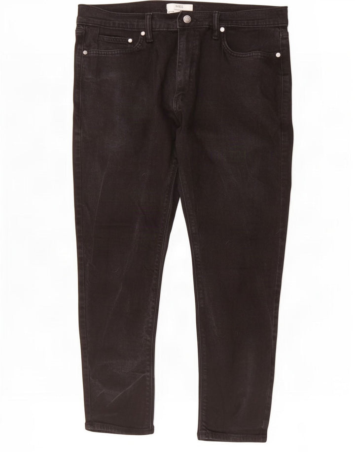 Marks & Spencer Mens Skinny Jeans W36 L29 Black Cotton