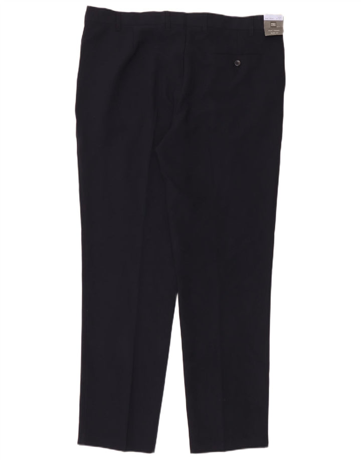 Marks & Spencer Mens Slim Chino Trousers W40 L33 Navy Blue Polyester
