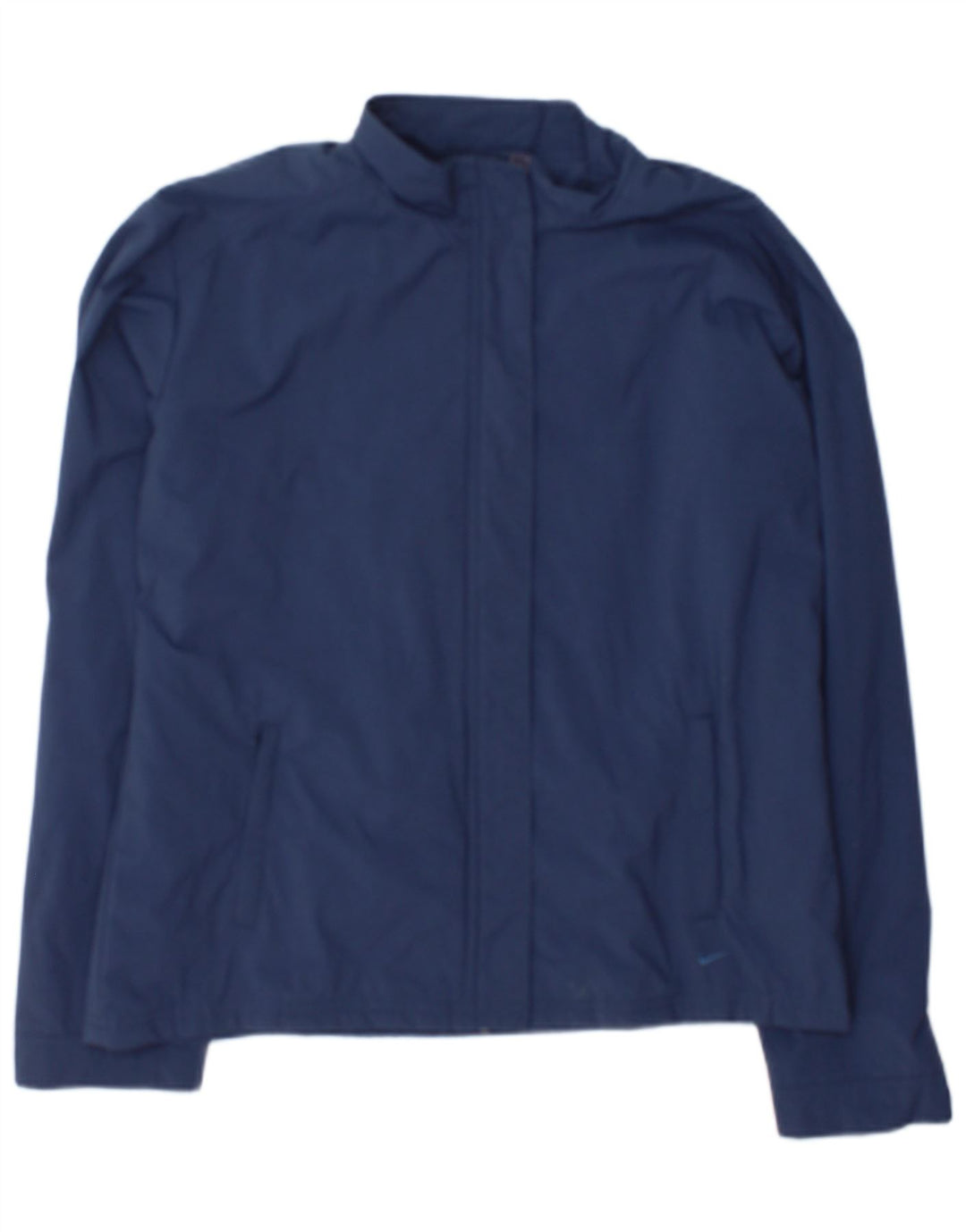 Nike Womens Tracksuit Top Jacket UK 14/16 Large Navy Blue Nylon
