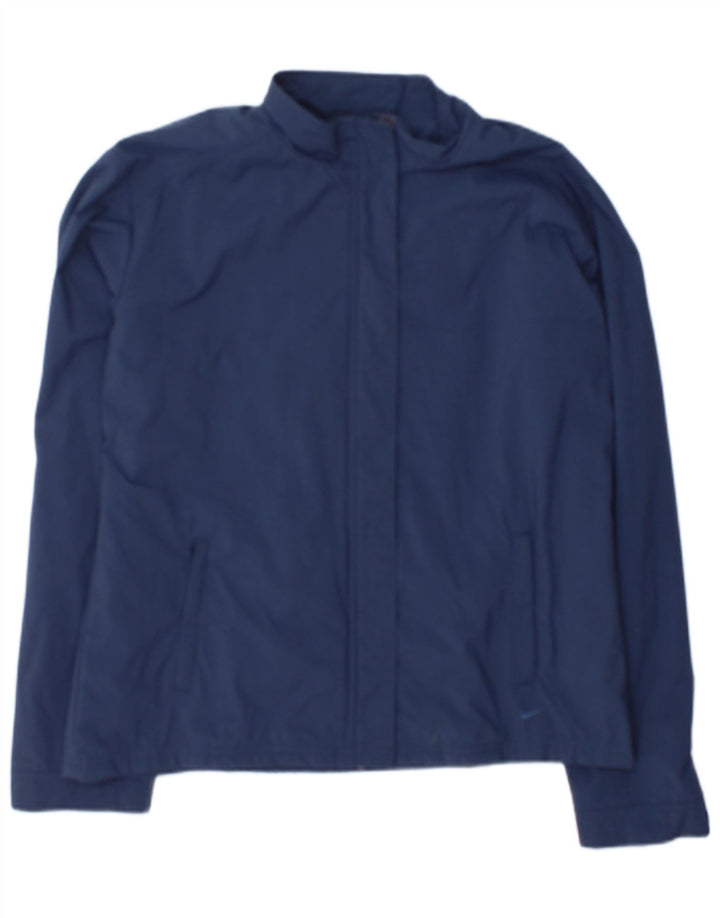 Nike Womens Tracksuit Top Jacket UK 14/16 Large Navy Blue Nylon