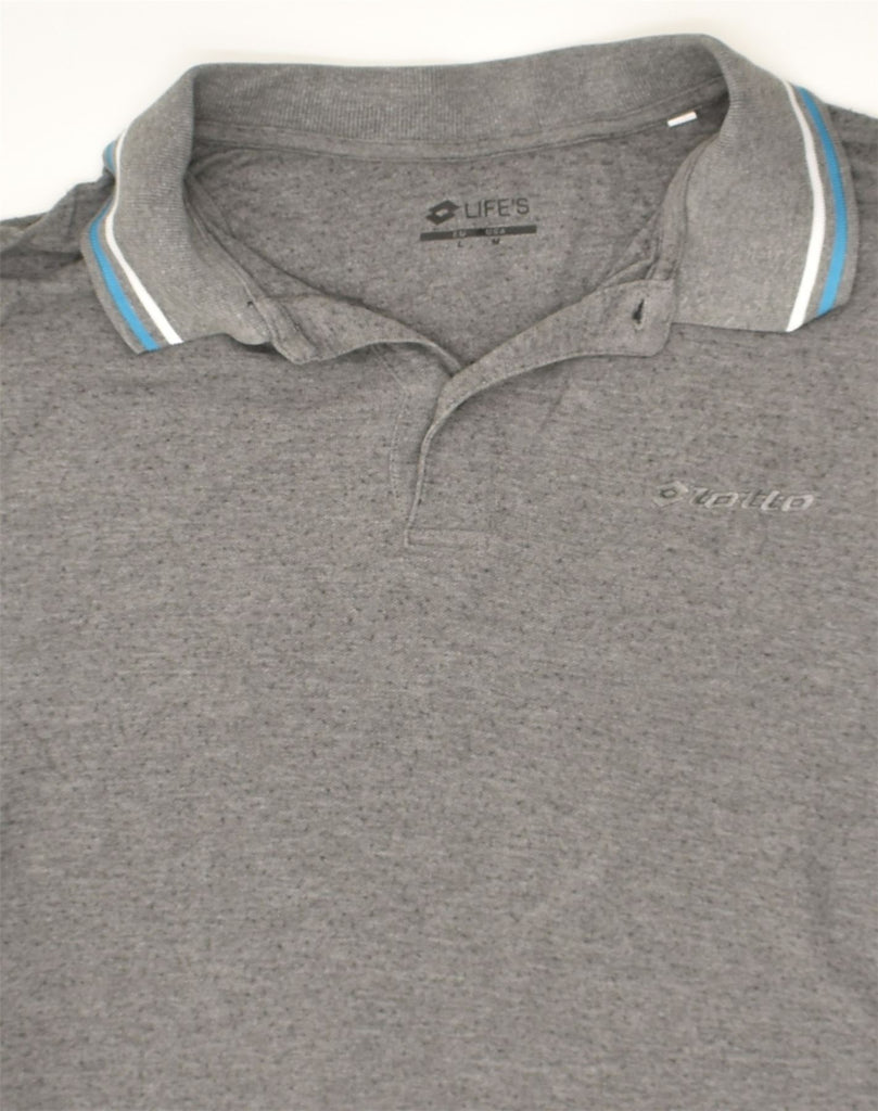 LOTTO Mens Polo Shirt Large Grey Cotton | Vintage Lotto | Thrift | Second-Hand Lotto | Used Clothing | Messina Hembry 