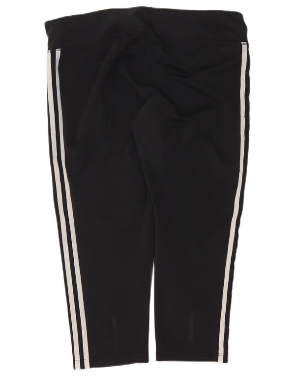 Adidas Womens Climalite Capri Leggings UK 20/22 XL Black Colourblock