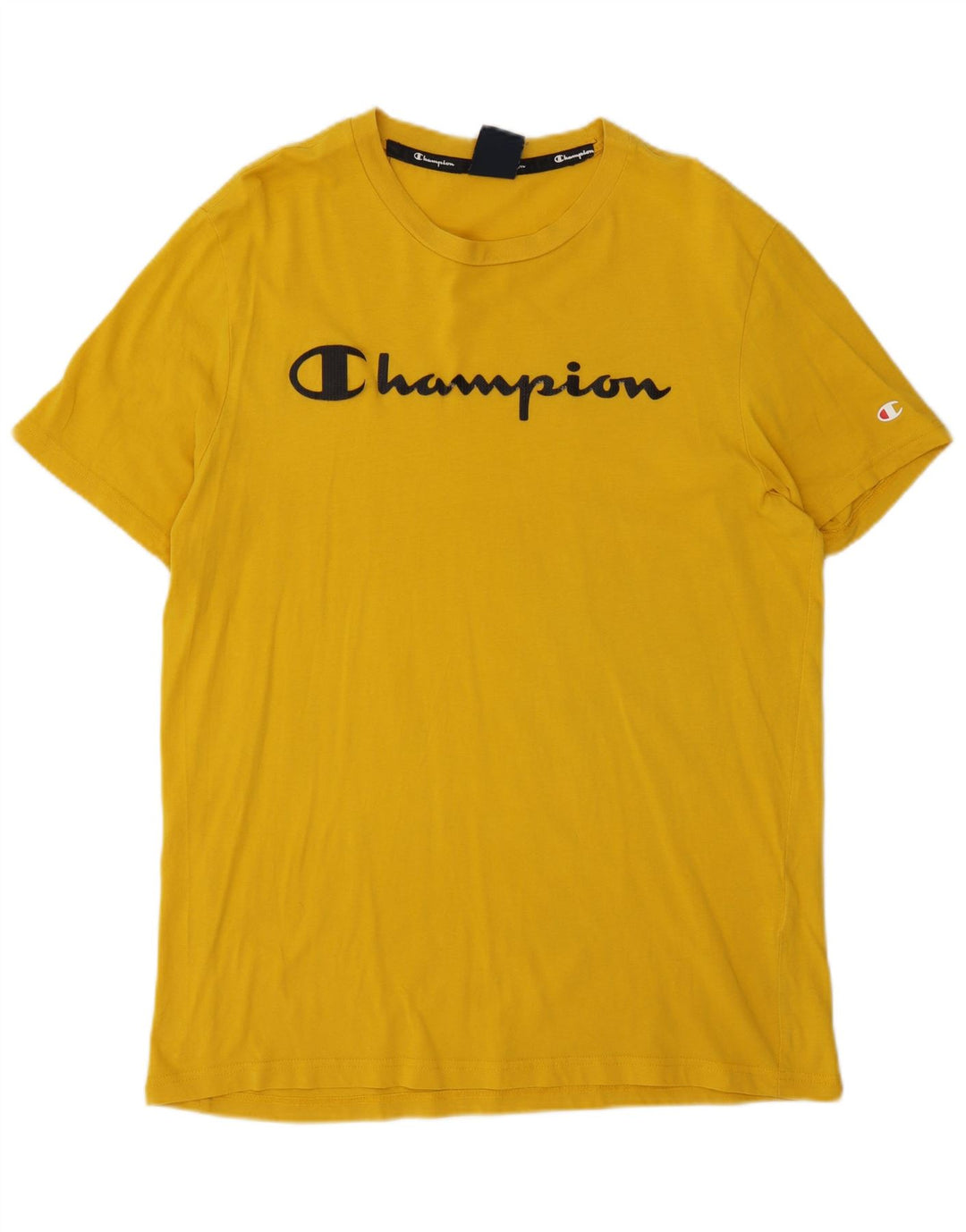 Champion Mens Graphic T-Shirt Top Medium Yellow