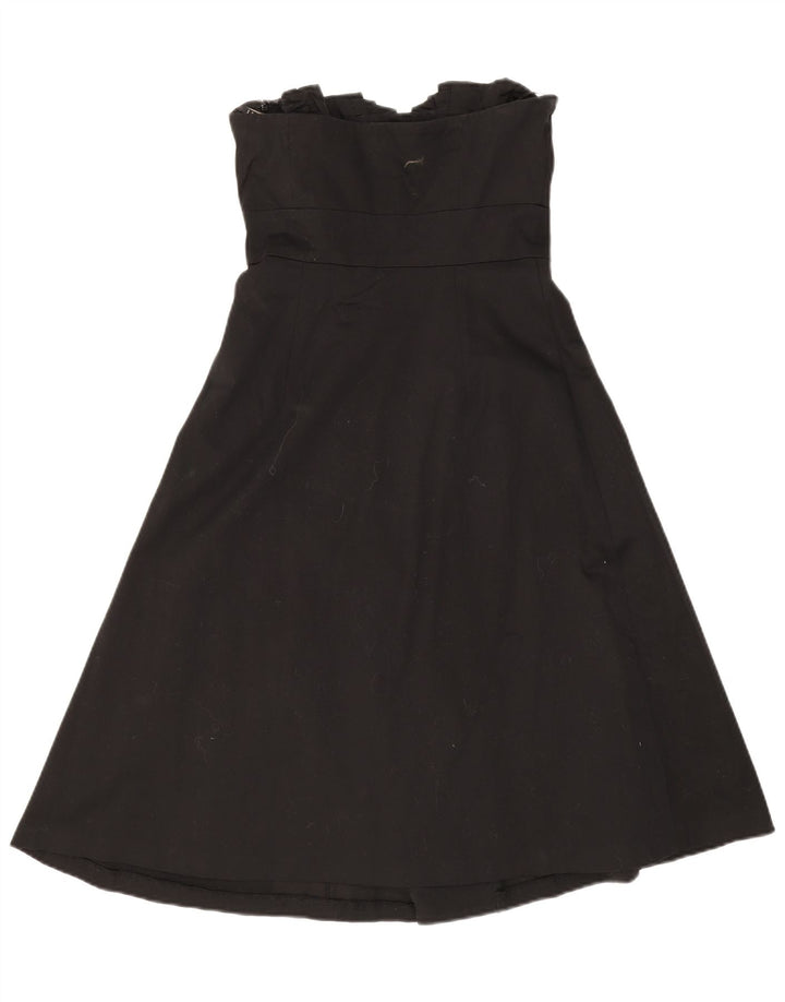 Coast Womens Strapless Dress UK 12 Medium Black Cotton