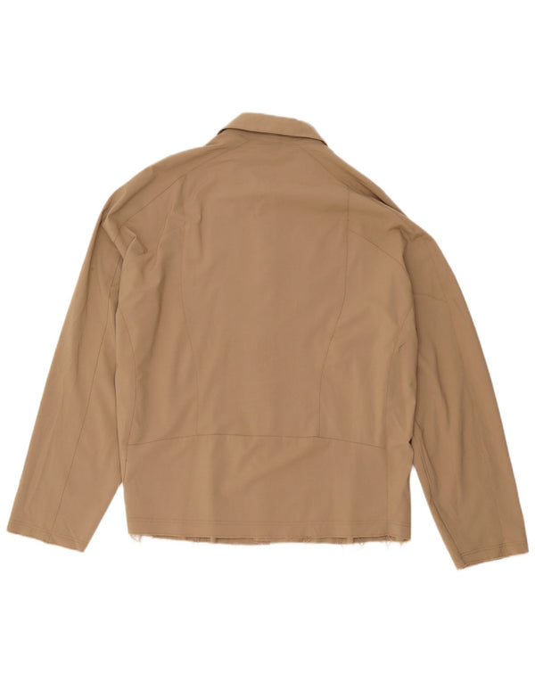 Zara Mens Shirt Medium Beige Polyester