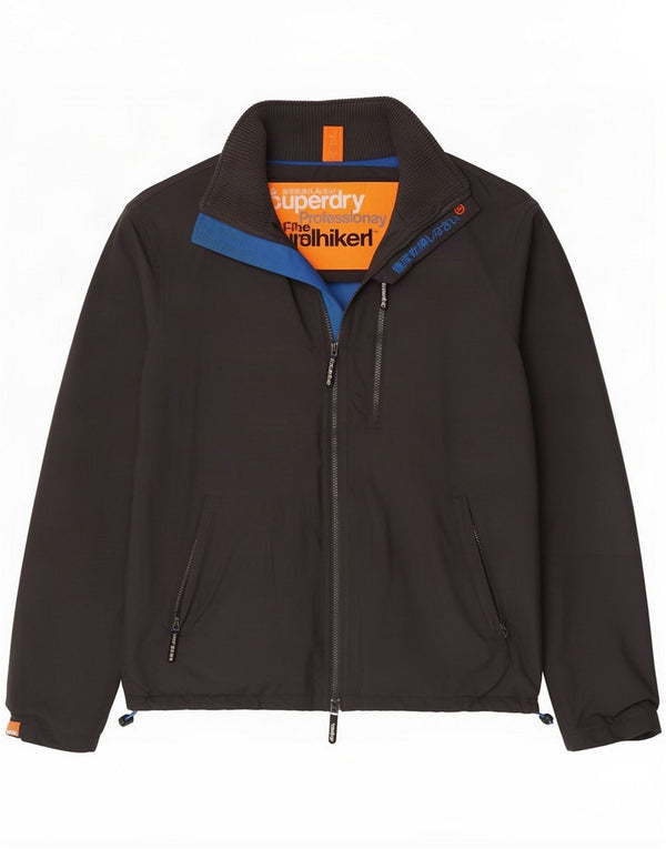 Superdry Mens Rain Jacket UK 38 Medium Grey Nylon
