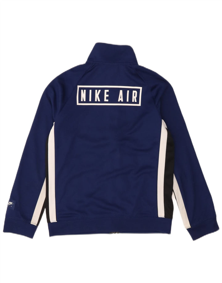 Nike Boys Tracksuit Top Jacket 12-13 Years Large Navy Blue Colourblock