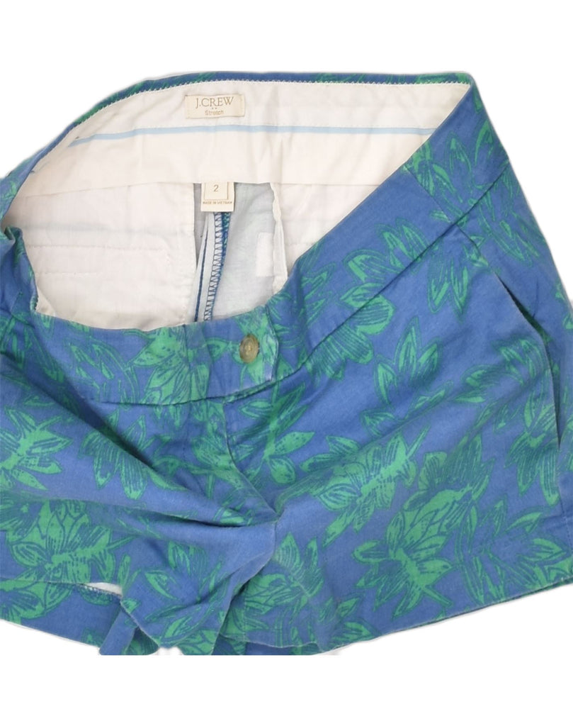 J. CREW Womens Hot Pants US 2 XS W30 Blue Floral Cotton | Vintage J. Crew | Thrift | Second-Hand J. Crew | Used Clothing | Messina Hembry 