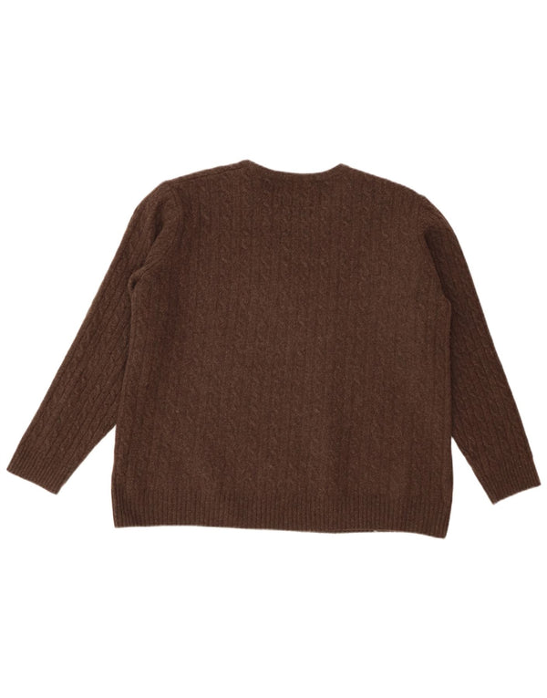 White Stuff Womens Crew Neck Jumper Sweater UK 16 Large Brown Lambswool