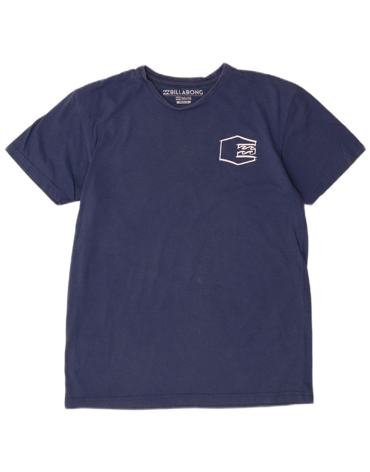 BILLABONG Womens Graphic T-Shirt Top UK 14 Medium Navy Blue Polyester