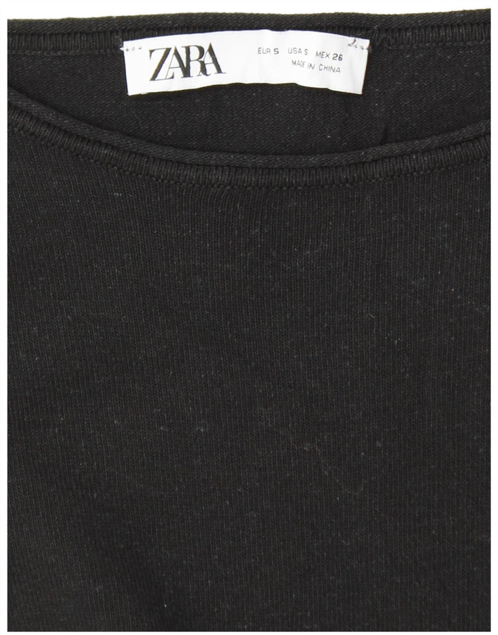 ZARA Womens Long Sleeve Jumper Dress UK 10 Small Black