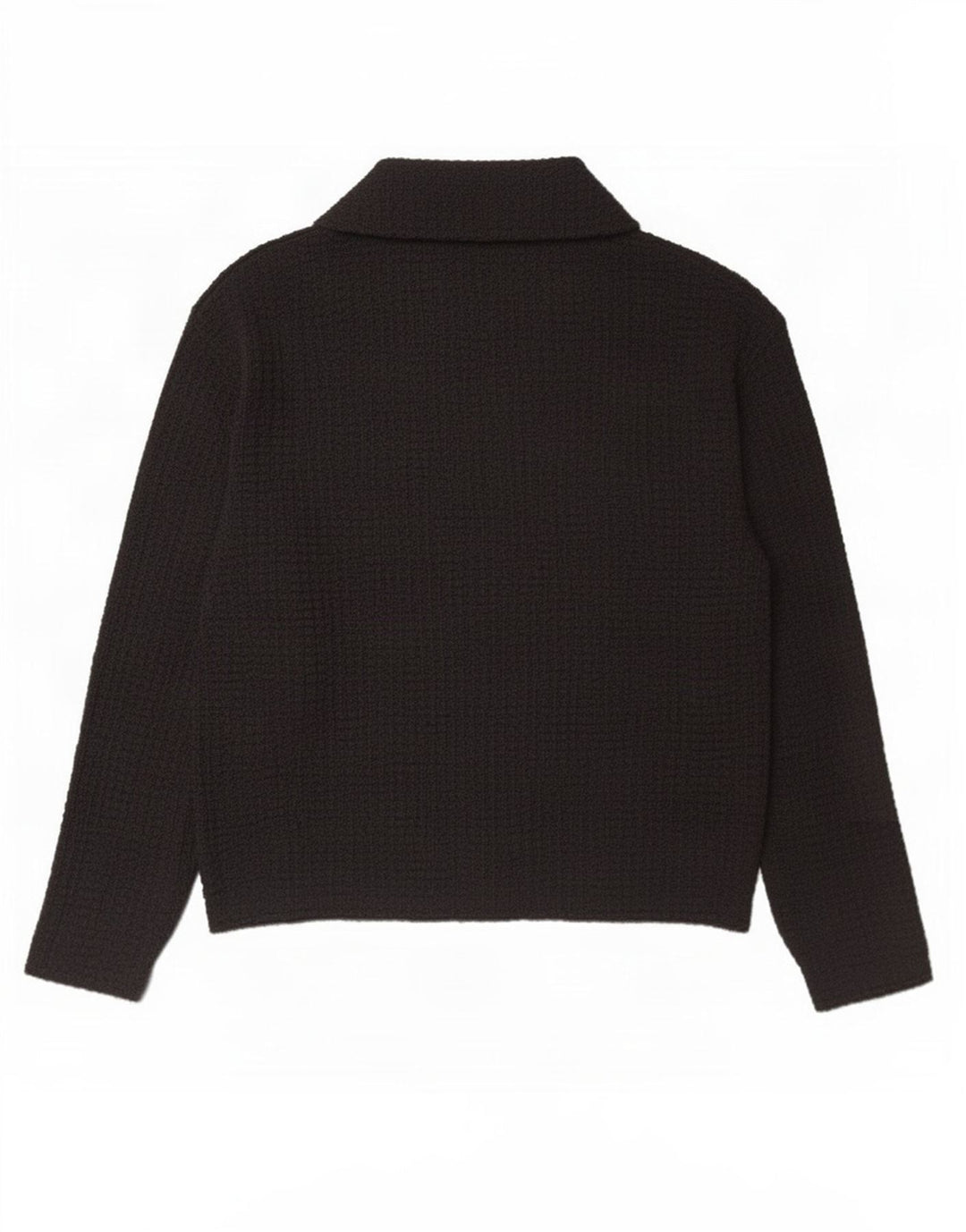 Zara Mens Long Sleeve Polo Shirt Small Black Polyester