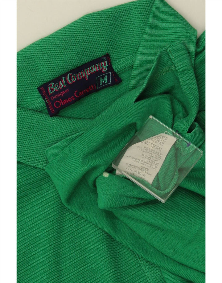 BEST COMPANY Mens Polo Shirt Medium Green Cotton
