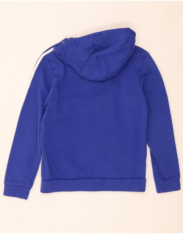 Adidas Boys Zip Hoodie Sweater 11-12 Years Blue Colourblock Cotton