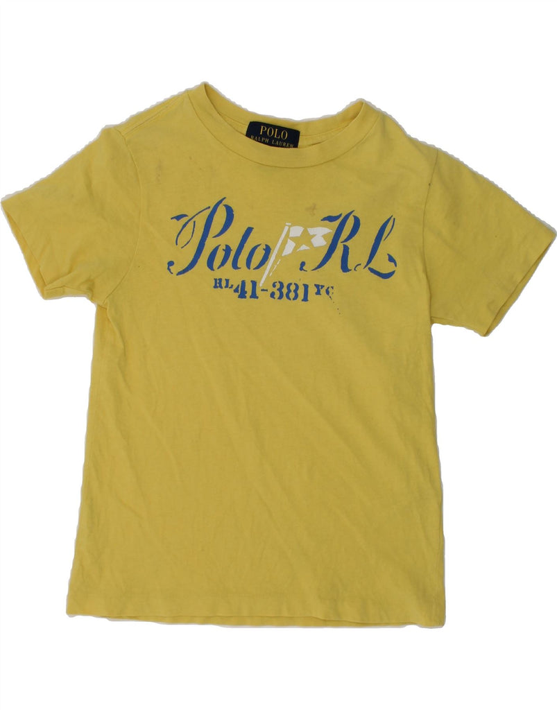 POLO RALPH LAUREN Boys Graphic T-Shirt Top 3-4 Years Yellow Cotton | Vintage Polo Ralph Lauren | Thrift | Second-Hand Polo Ralph Lauren | Used Clothing | Messina Hembry 