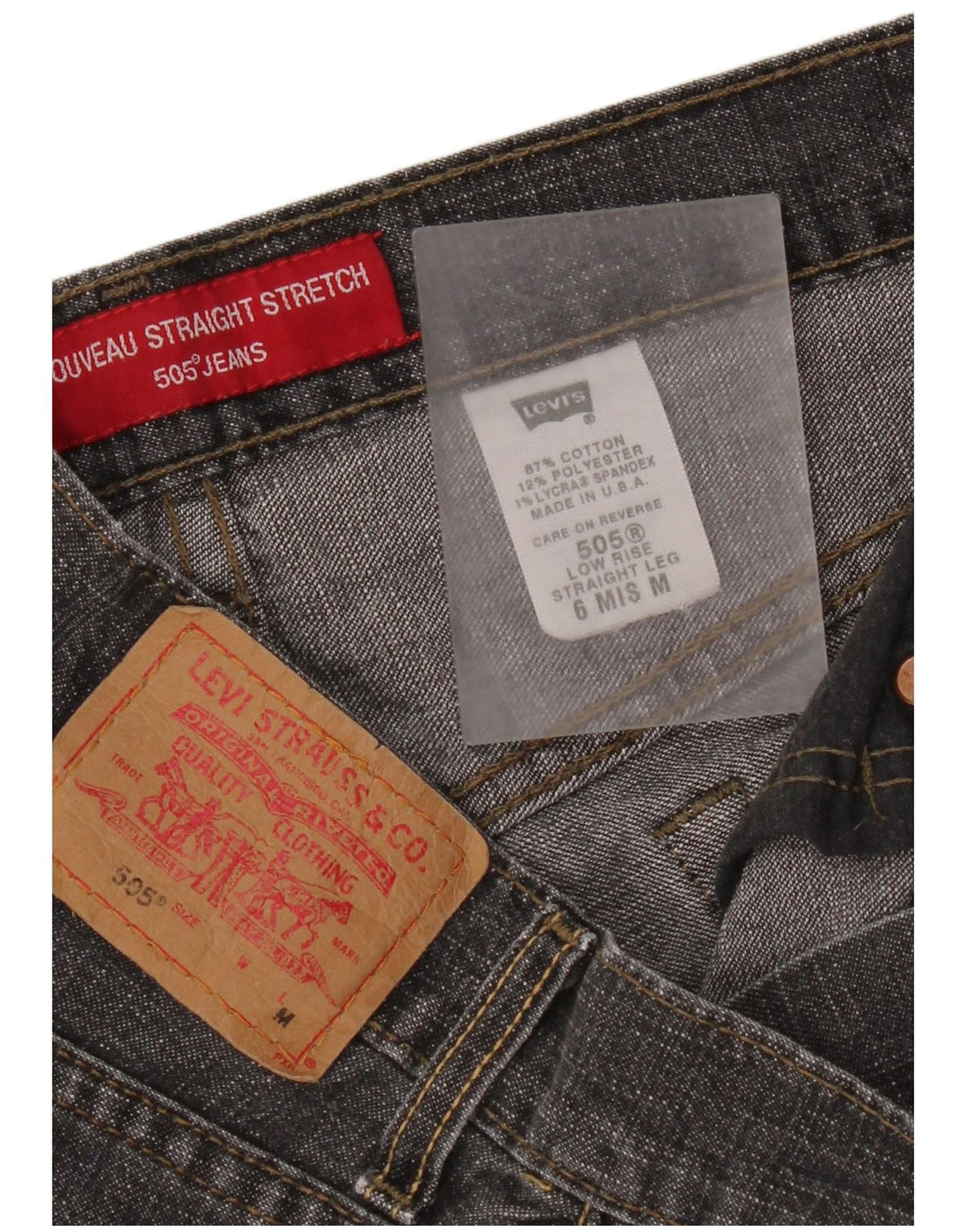 Levi's Womens 505 Distressed Straight Jeans US 6 Medium W30 L32 Grey